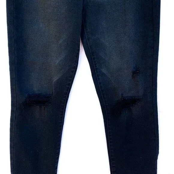 NWT CP Black Ripped High Rise Cropped Straight Leg Stretch Jeans - Picture 3 of 7